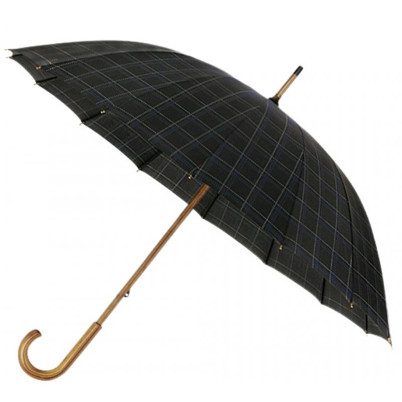Falcone paraplu 89 x 105 cm polyester/fiberglass zwart/blauw