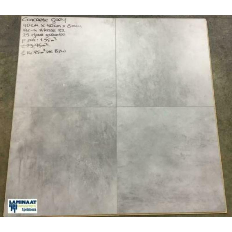 Tegel Laminaat Concrete Grey 40cm X 40cm €8,25p/m2