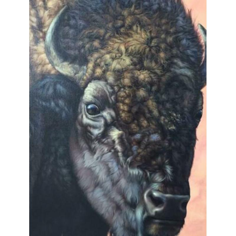 Groot schilderij Bison