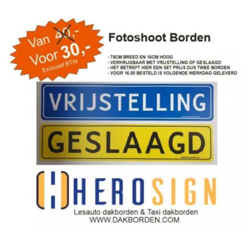 dakbord lesauto lbord rijles reclame bord naambord Utrecht