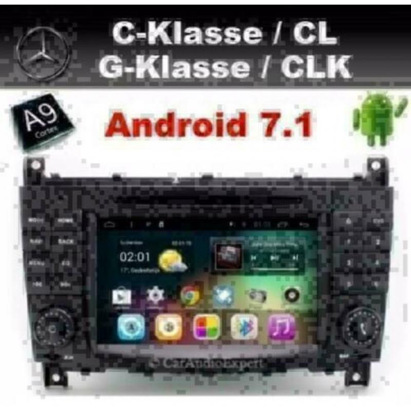 Mercedes C-Klasse CLK radio navigatie android 7.1 wifi dab+