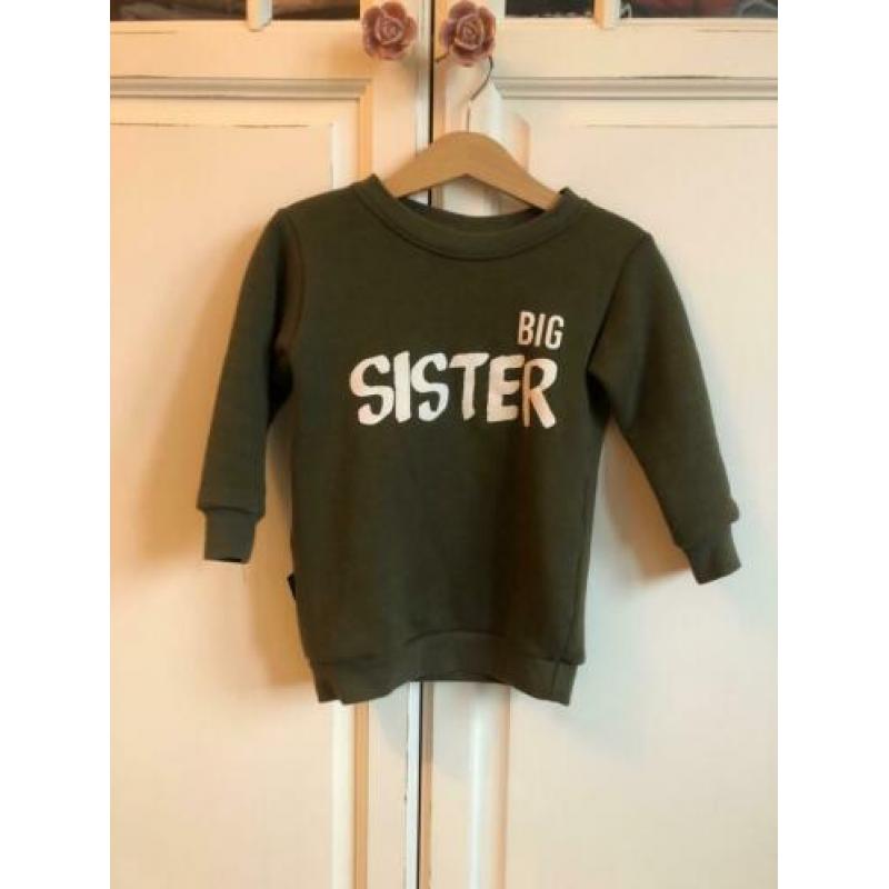 OuAPC sweaterdress jurk trui BIG SISTER zus 86/92 groen