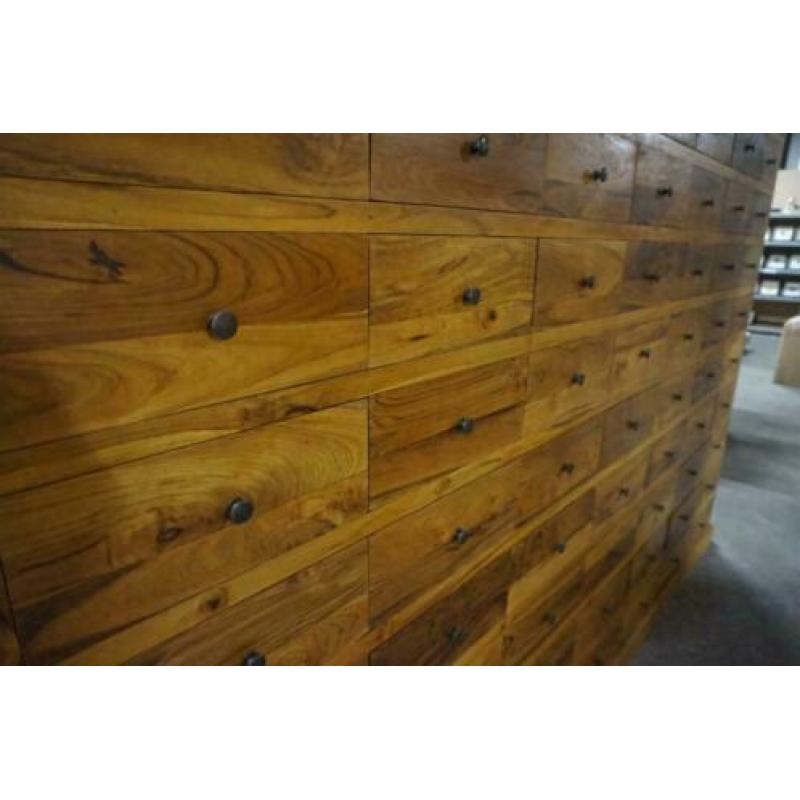 Apothekerskast nieuw van teak hout B 250cm x H185 x D40cm