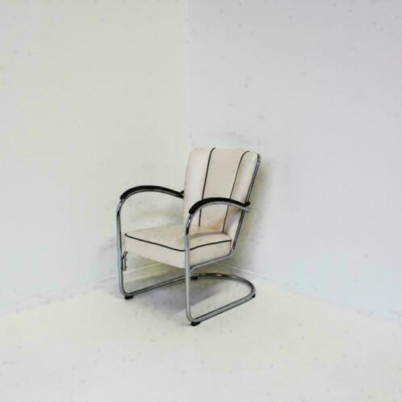 Gispen 412 Design fauteuil design stoel Wit leer Nieuwstaat!