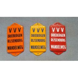 Emaille deurpostjes 3 bordjes VVV Driebergen/Rijsenburg
