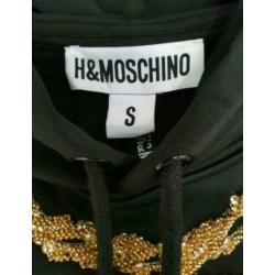 MOSCHINO capuchonsweater zwart met applicatie S
