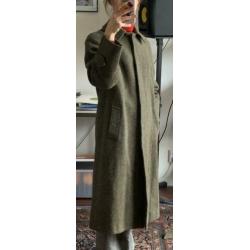 Burberrys Burberry loden khaki jas wol tweed 38/40 vintage