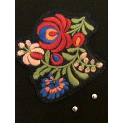 Zara rok skirt met geborduurde flower patches S