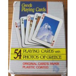 kaartspel met foto's van Griekenland