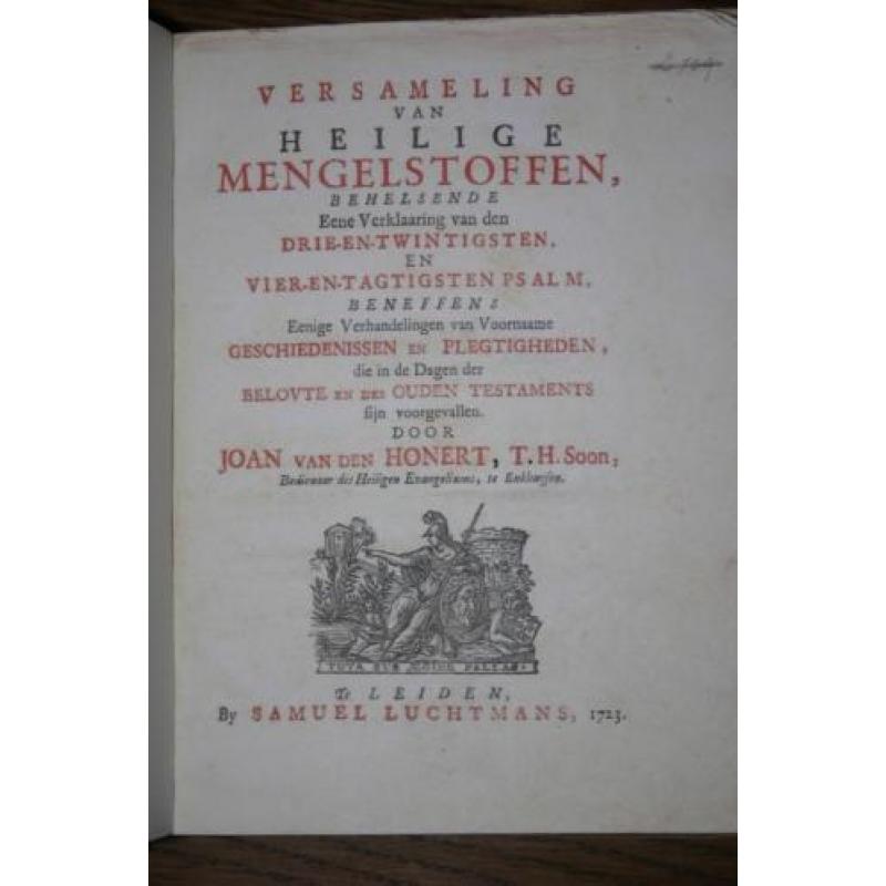J. v/d Honert - Versameling van Heilige Mengelstoffen (1723)