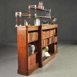 Antieke kasten / Open boekenkast beakfront ca. 1860 in ma...