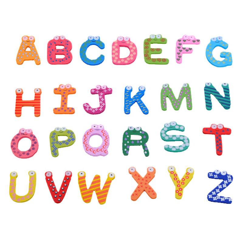 A Z Letters Wooden Fridge Magnets Baby Educational Set