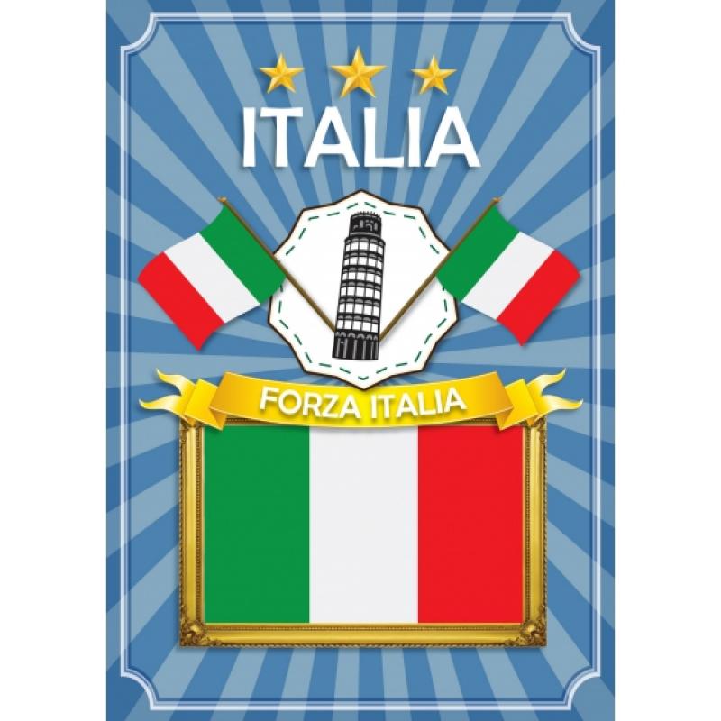 Landen versiering en vlaggen Shoppartners Italia deurposter groen wit rood