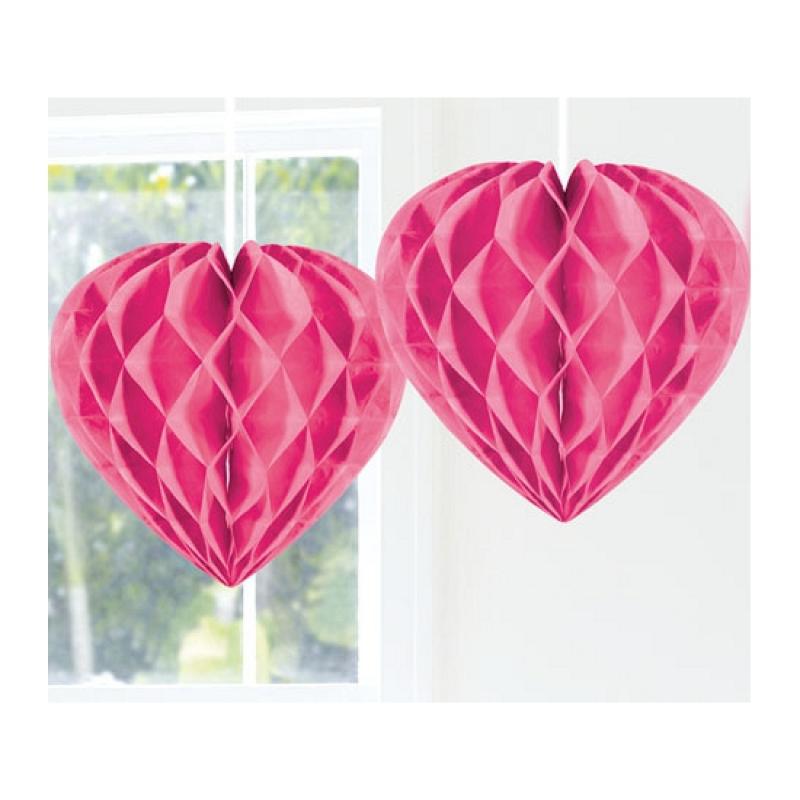 Geen Feestversiering roze decoratie hart 30 cm Kleuren versiering